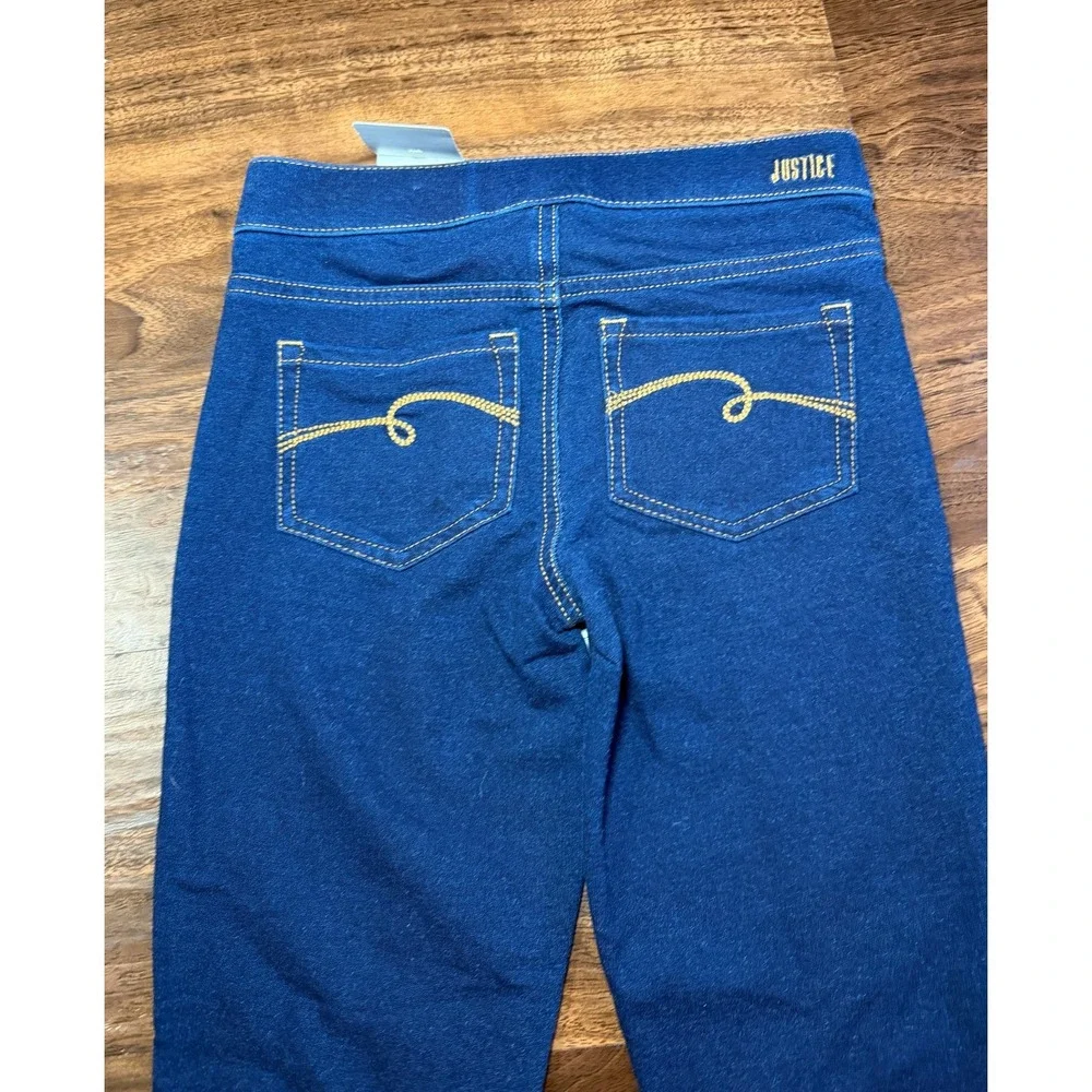 Justice Denim Leggings Girls 12 Slim Blue New Mid Rise Stretch Jeggings